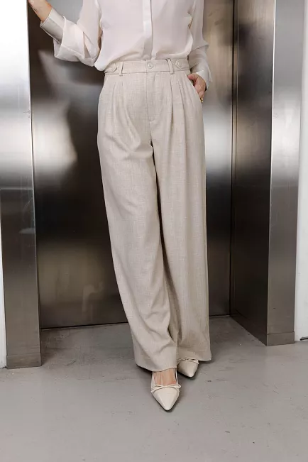 Gestuz Decy GZ HW Pants Light Sand Melange dressbukse