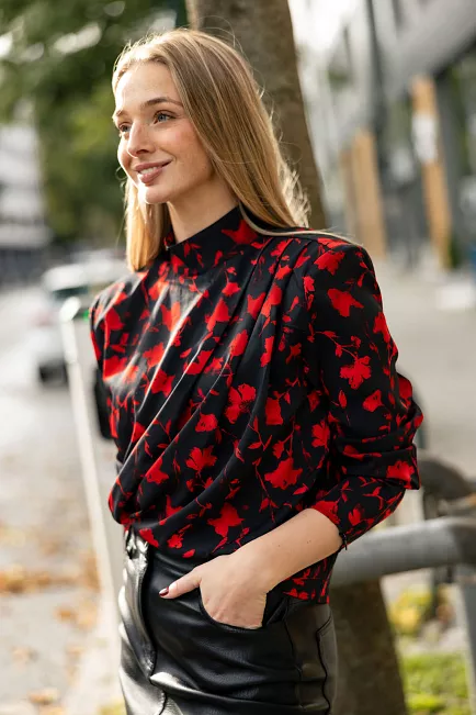 Gestuz Dilara Blouse Red Shadow Flow bluse 1