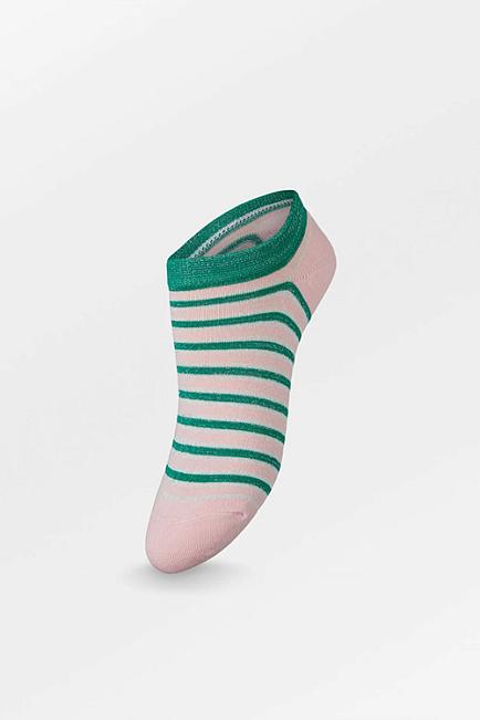 Becksöndergaard Sneakie Multi Stripe Sock Pepper Green glittersokker