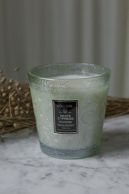 Voluspa Boxed 2-wick Heart Candle White Cypress duftlys