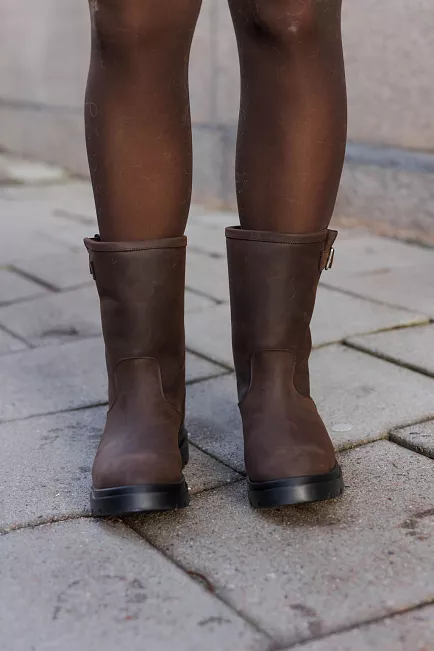 helene westbye zip biker fur rain dark brown 2