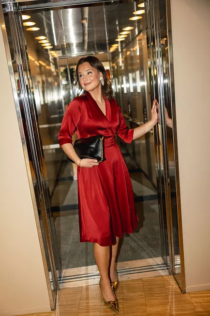 HiiL Studio New Bertine Dress Bordeaux kjole