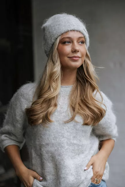 Holzweiler Erica Fluffy Beanie Lt Grey 1