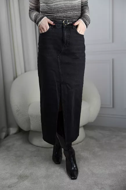 Holzweiler Denim Long Skirt Black denimskjørt