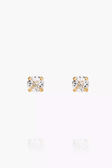 Caroline Svedbom Mini Stud Earrings Gold Crystal øredobber 