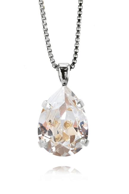 Caroline svedbom mini drop necklace rhodium crystal smykke