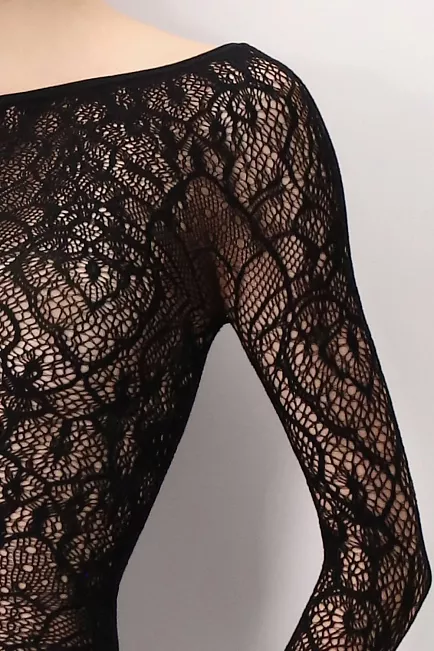 Oroblu Lace Net T-Shirt Black topp 2