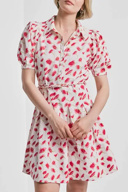 byTiMo Linen Mini Dress Romance Petal kjole