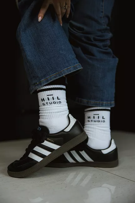 HiiL Studio Logo Socks White sokker