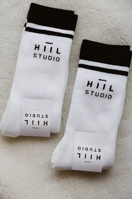 HiiL Studio Logo Socks White sokker 2