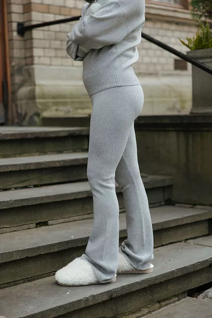 lune active olly flare pant grey melange bukse grå 2