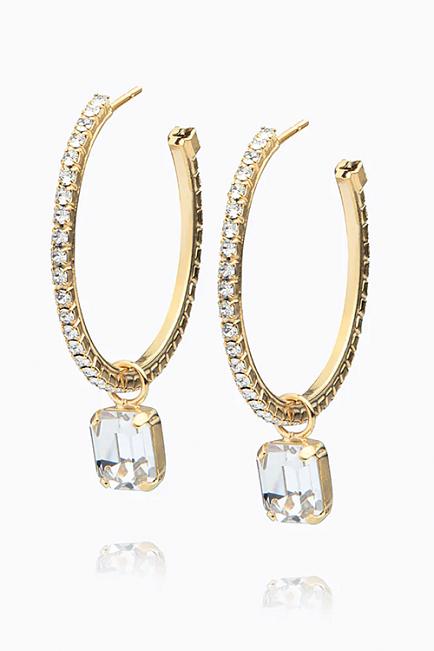 Caroline svedbom lydia loop earrings gold crystal øredobber 1