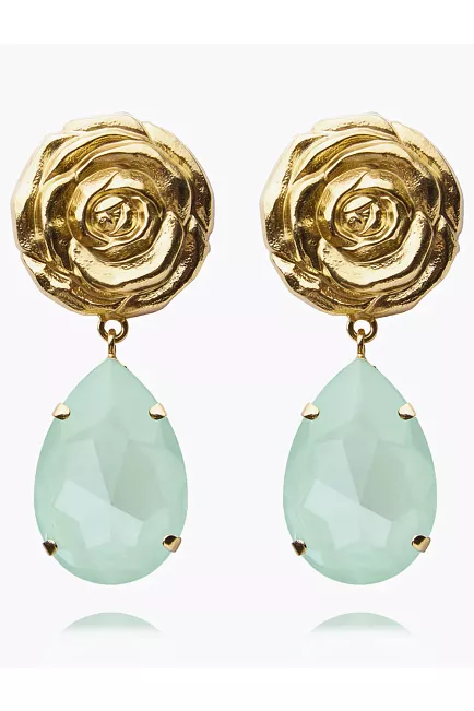 Caroline Svedbom Rosita Drop Earrings Gold Soft Mint øredobber 2