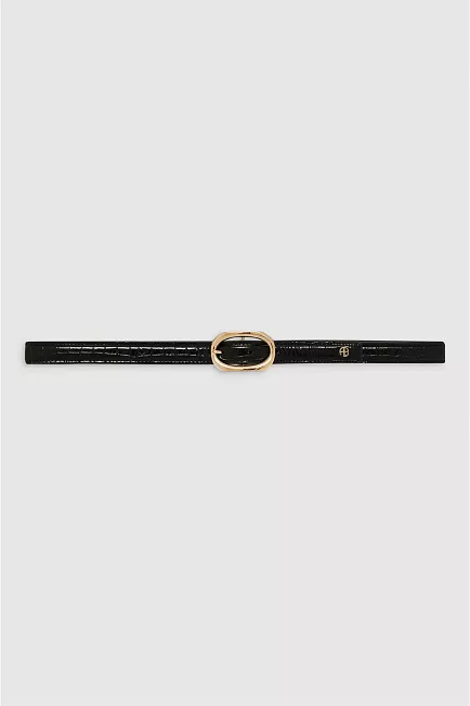 Anine Bing Mara Belt Black Embossed 2