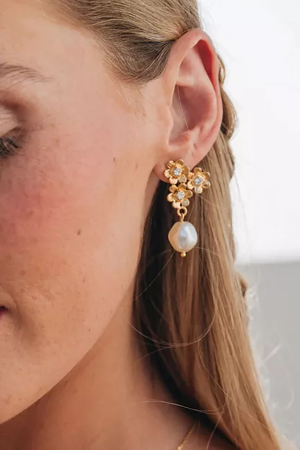 Caroline Svedbom Juni Earrings Gold Crystal øredobber
