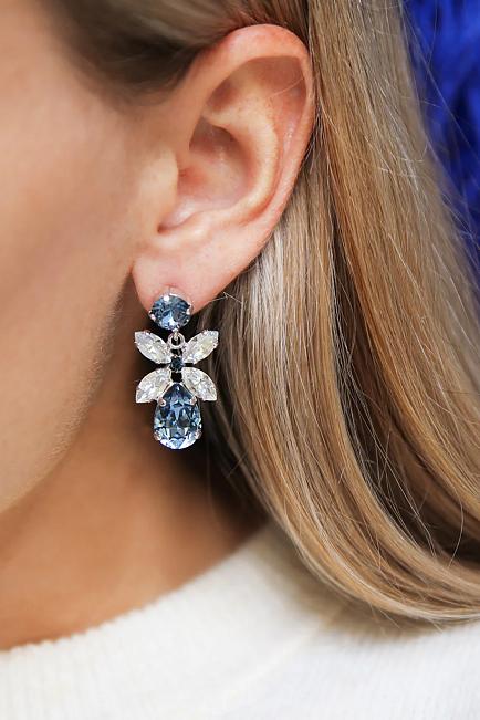 Caroline Svedbom Mini Dione Earrings Gold Denim Blue/Blue Shade øredobber