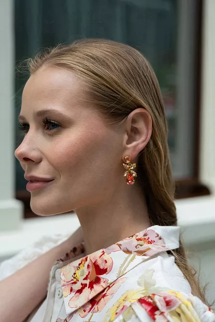Caroline Svedbom Mini Dione Earrings Gold Rose Peach øredobber 2
