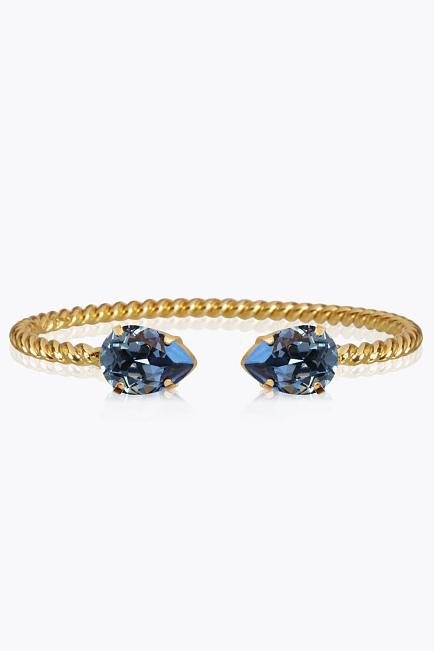 Caroline Svedbom Mini Drop Bracelet Gold Denim Blue armbånd 2