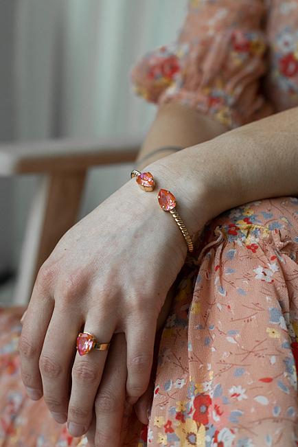Caroline Svedbom Mini Drop Bracelet Gold Orange Glow Delite armbånd