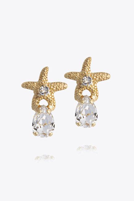 Caroline Svedbom Mini Sea Star Earrings Gold Crystal øredobber 2