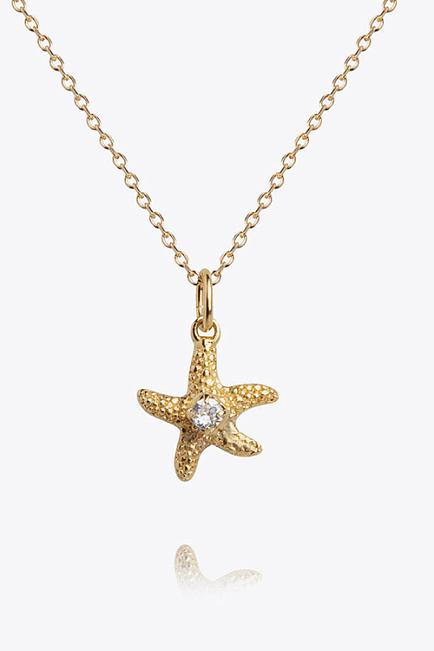 Caroline Svedbom Mini Sea Star Necklace Gold Crystal halskjede 2
