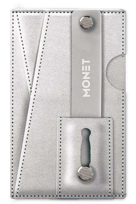 Monet Grip Wallet Kickstand Silver mobilmappe