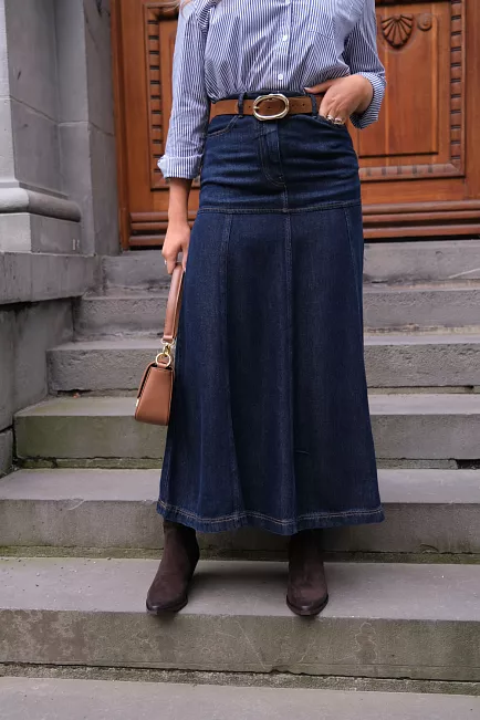 Munthe Tuxya Skirt Indigo denimskjørt