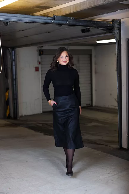 my essential wardrobe Karen Leather Skirt Black