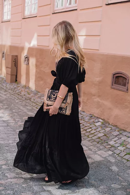 Confettibird Napoli Long Dress Black kjole