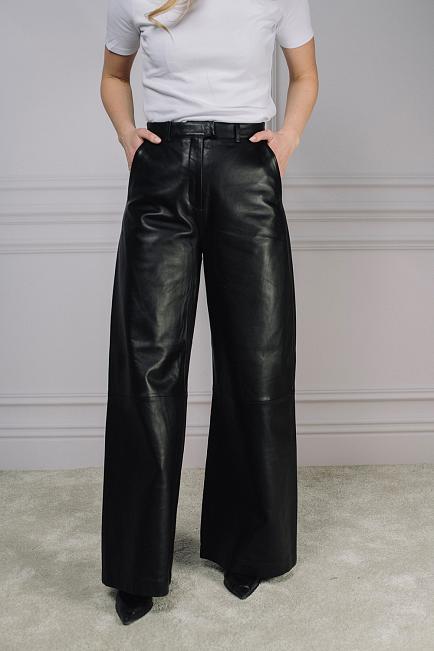 HiiL Studio Natalie Leather Pants Black skinnbukse