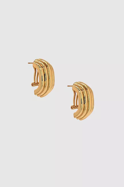 Anine Bing Chunky Ribbed Earrings Gold øreringer 2