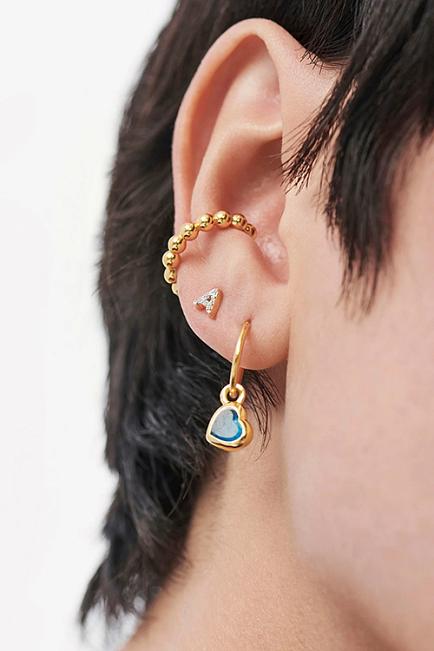 Missoma pave initial stud earrings A-S gold øredobber 1