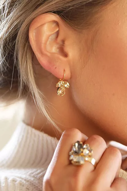 Caroline Svedbom Petite Timo Earrings Gold Golden Shadow/Silk øredobber