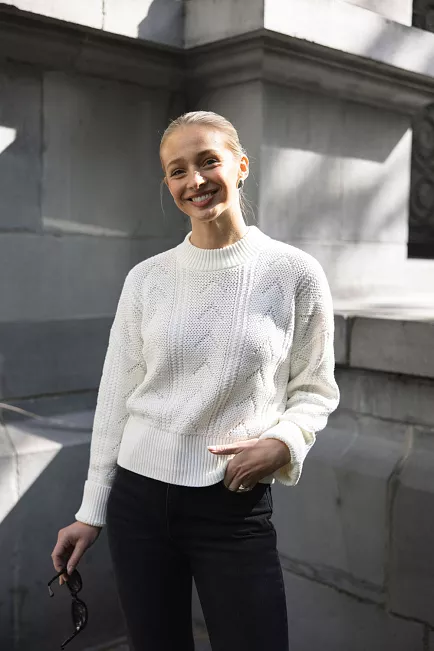 Holzweiler Serena Knit Sweater White genser