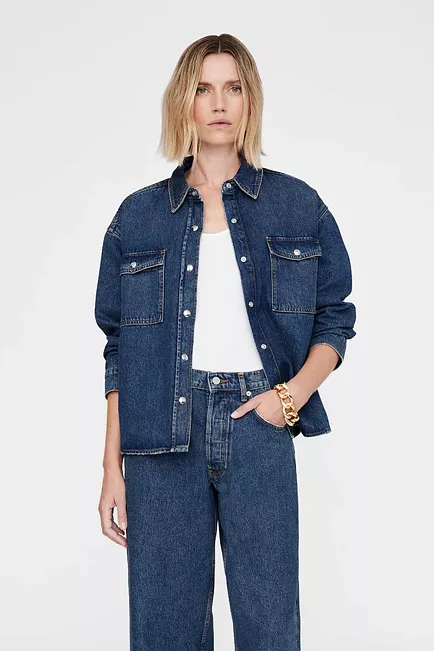 Anine Bing Paxton Shirt Sea Blue denimskjorte