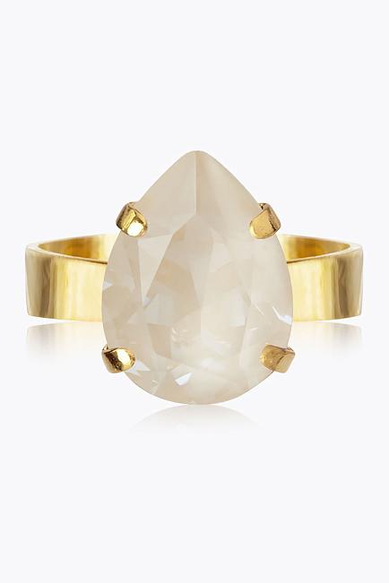 Caroline Svedbom Mini Drop Ring Gold Linen Ignite ring