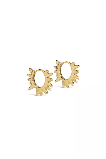 ENAMEL copenhagen Sunshine Leaves Hoops Gold Øredobber 2