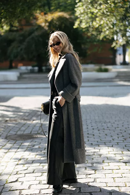 the product by Venessa rudjord wool coat long grey