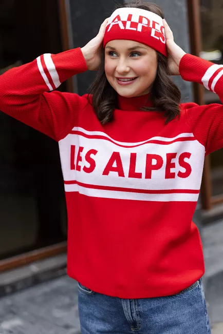 Les Alpes Headband Scarlet Red 3