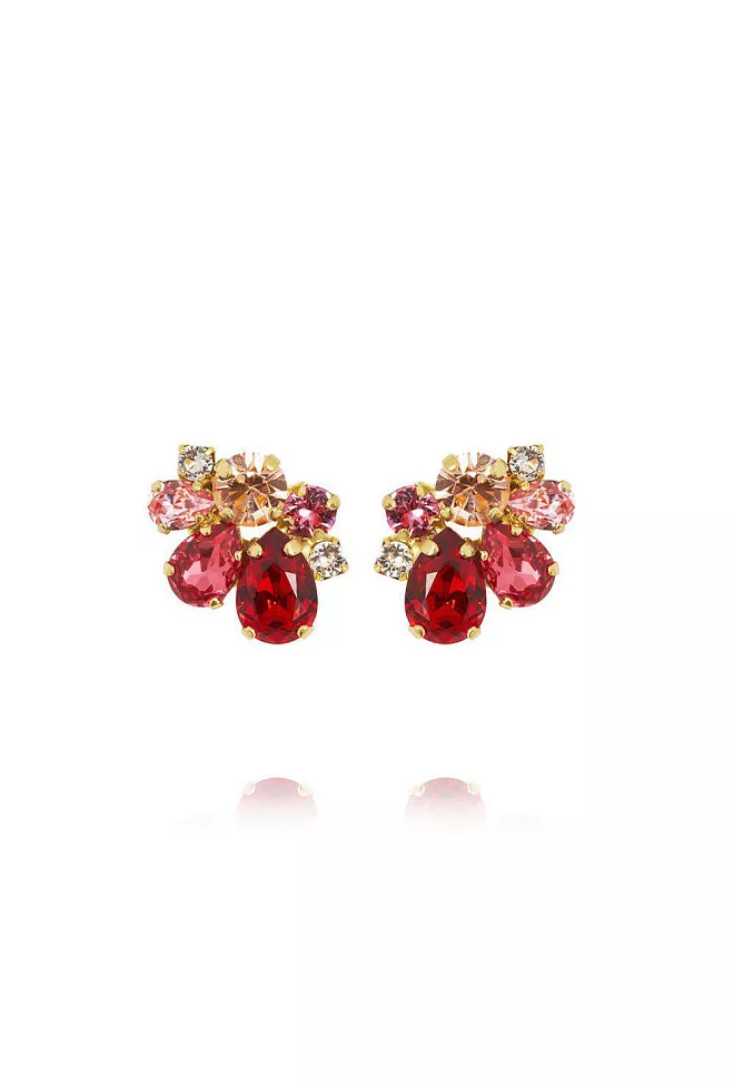 Caroline Svedbom Katie Earrings Gold Scarlet Combo øredobber