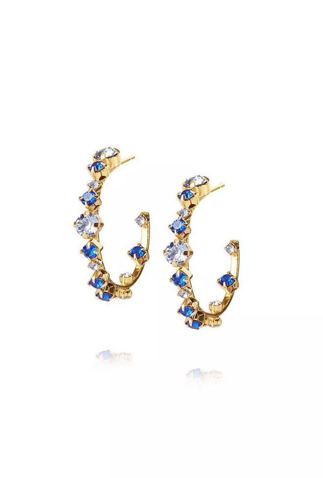 Caroline Svedbom Mini Antonia Earrings Gold Blue Combo øredobber