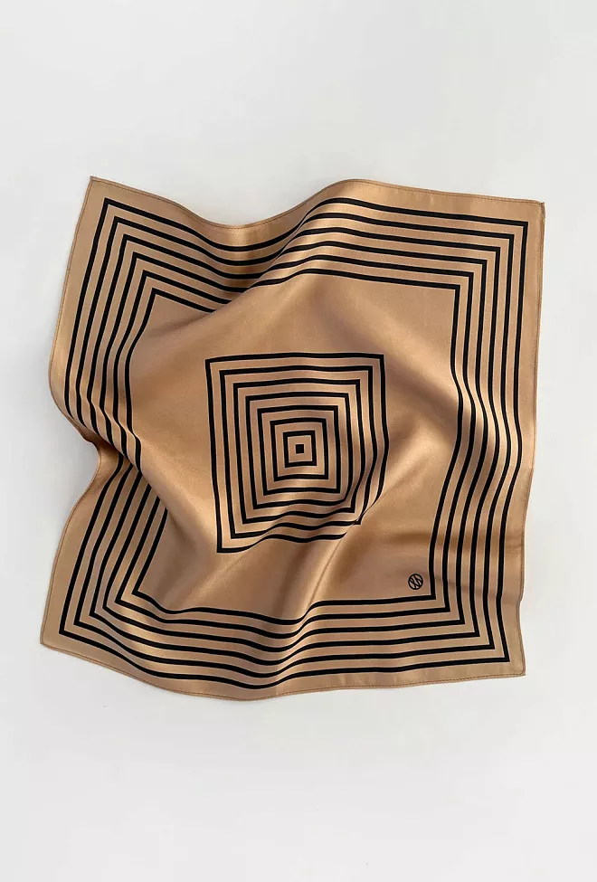 Lescarf No. 15 Camel & Black skjerf 2