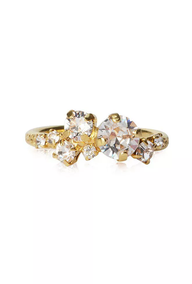 Caroline Svedbom Stardust Ring Gold Crystal ring 