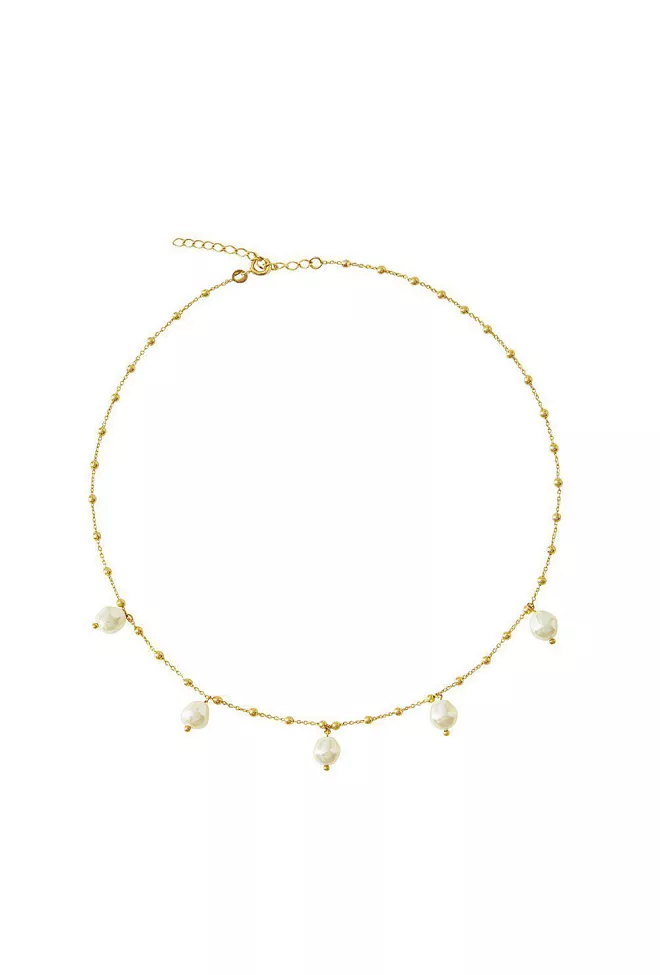 Caroline Svedbom Emmy Pearl Necklace Gold smykke 2