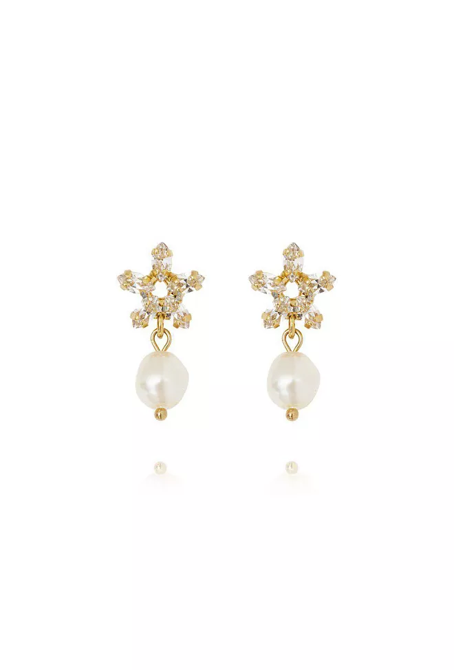 Caroline Svedbom Emmy Earrings Gold Pearl/Crystal øredobber 2