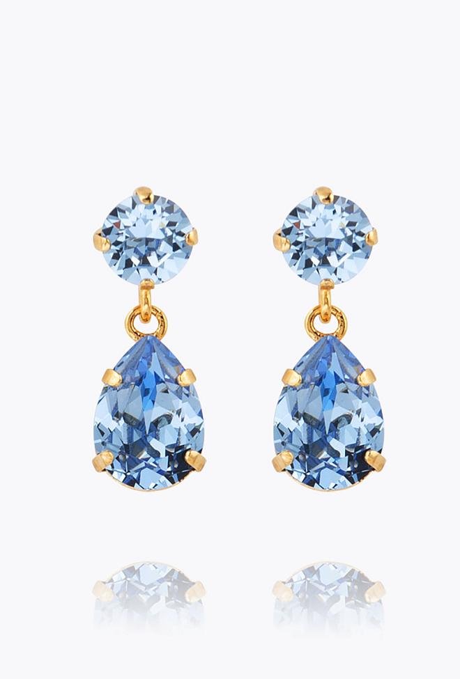Caroline Svedbom Mini Drop Earrings Gold Light Sapphire øredobber