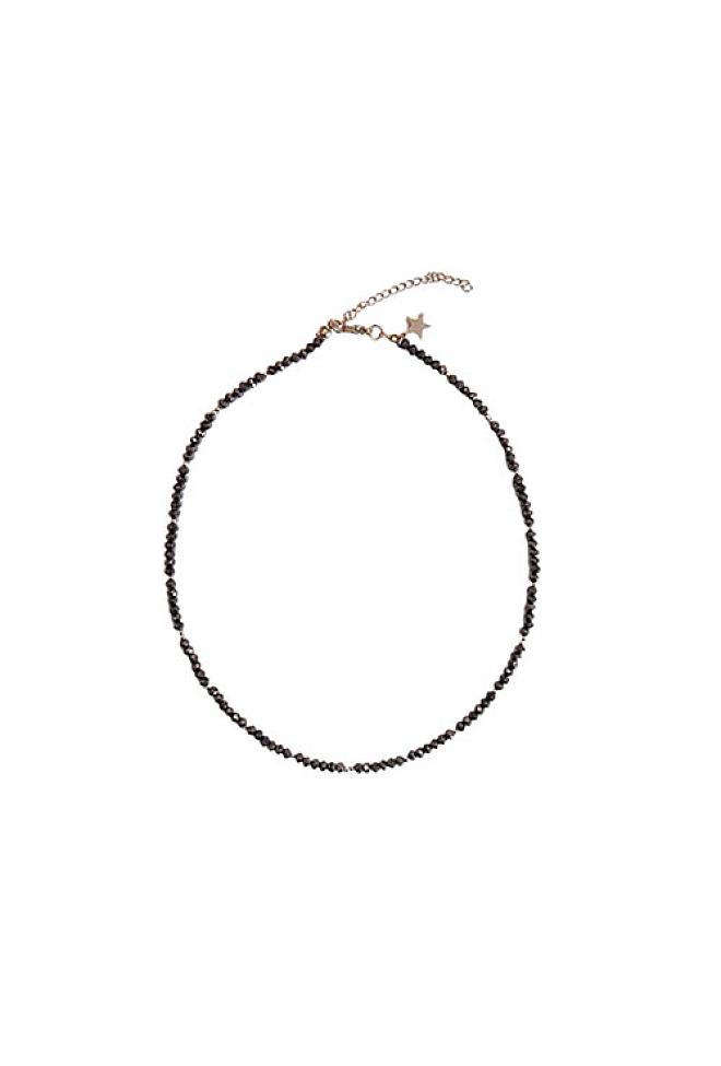 Dark Crystal Bead Necklace 3MM Sparkled Soft Brown smykke 