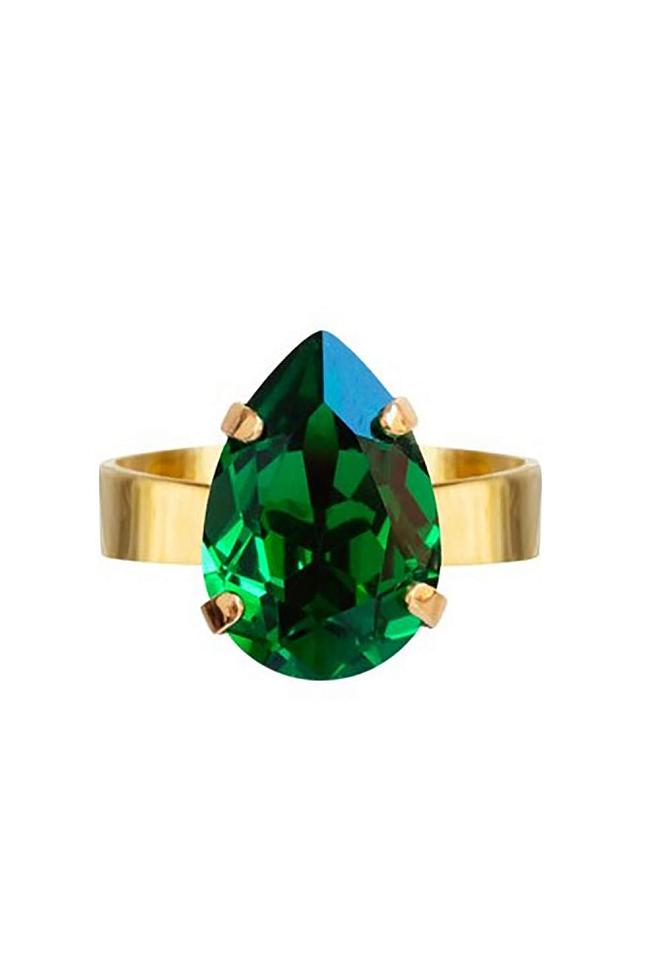 Caroline Svedbom Mini Drop Ring Emerald ring