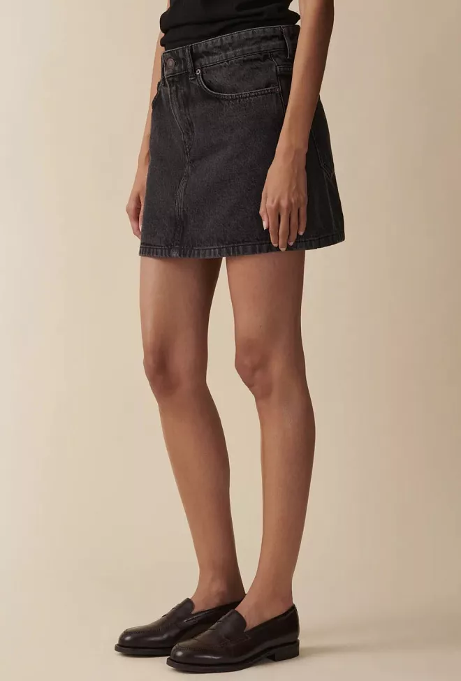 Jeanerica Vivi Skirt Black Vintage 73 miniskjørt