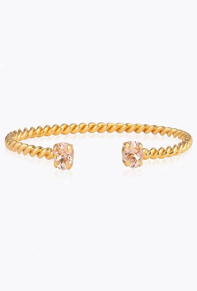 Caroline Svedbom Mini Twisted Bracelet Gold Light Peach armbånd 